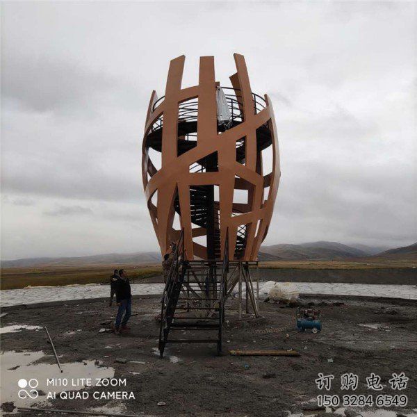 創(chuàng)意籠子雕塑廠家 鏤空烤漆小品 公園不銹鋼籠子雕塑廠