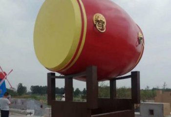 仿古鑼鼓雕塑廠家 公園廣場小品 房地產不銹鋼鑼鼓雕塑廠