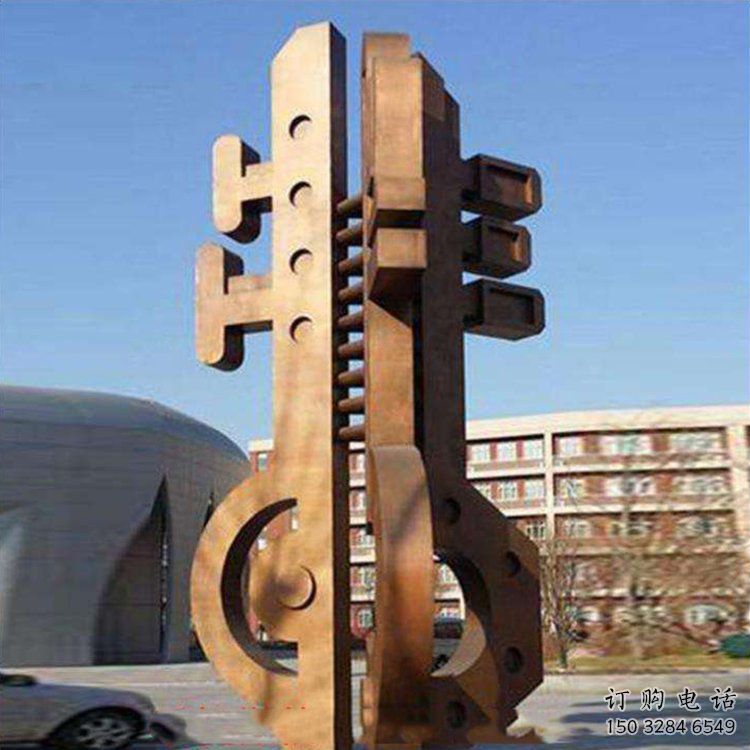 商業街鑰匙雕塑廠家 抽象戶外擺件 幾何不銹鋼鑰匙雕塑廠家