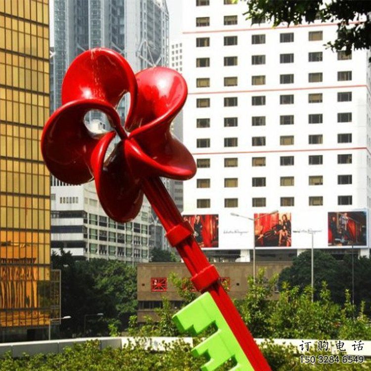 房地產(chǎn)鑰匙雕塑廠家 現(xiàn)代擺件 鍛造不銹鋼鑰匙雕塑廠