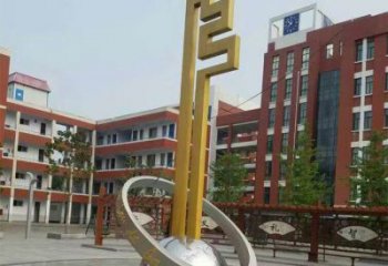 噴漆鑰匙雕塑廠家 中式村口小品 現代不銹鋼鑰匙雕塑廠