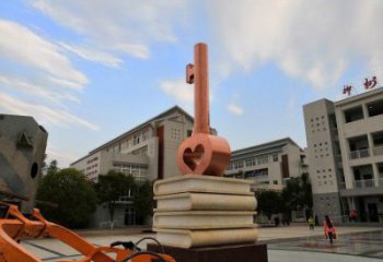 烤漆鑰匙雕塑廠家 拉絲小品 幾何不銹鋼鑰匙雕塑廠