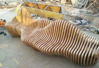 公園休閑椅雕塑廠家 戶外擺件  拉絲不銹鋼休閑椅雕塑廠