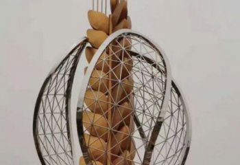 彩繪水稻雕塑廠家 創意擺件 街頭不銹鋼水稻雕塑廠