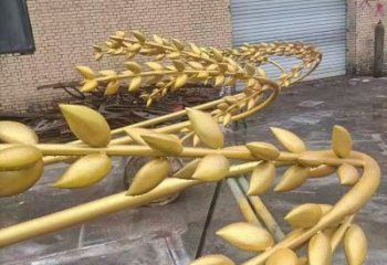 大型水稻雕塑廠家 鍛造小品 烤漆不銹鋼水稻雕塑生產