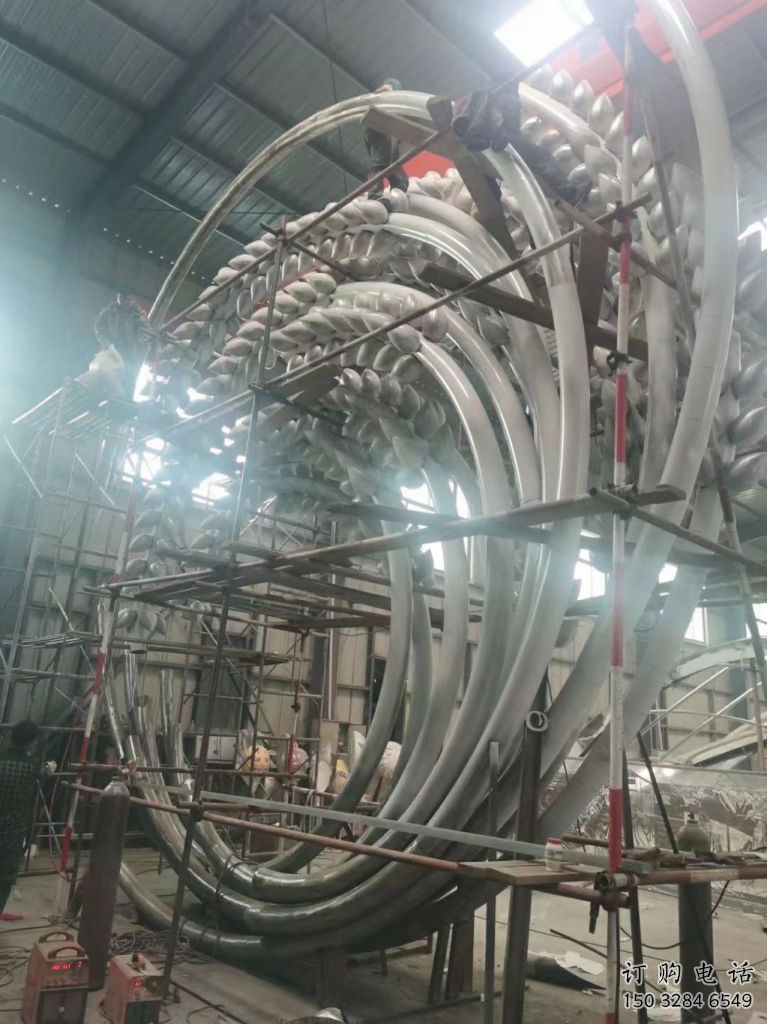 鏤空禾苗雕塑廠家 戶外園林小品 住宅小區(qū)不銹鋼禾苗雕塑廠