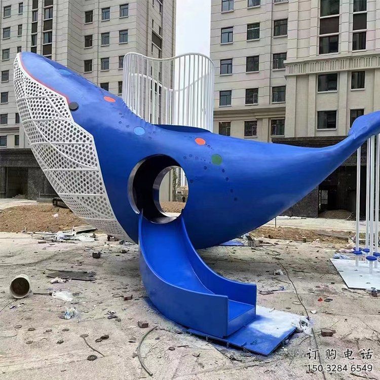 廣場滑梯雕塑廠家 公園創意小品 烤漆不銹鋼滑梯雕塑廠