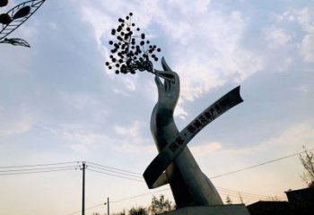 廣場(chǎng)花椒雕塑廠家 戶外抽象小品 大型不銹鋼花椒雕塑廠