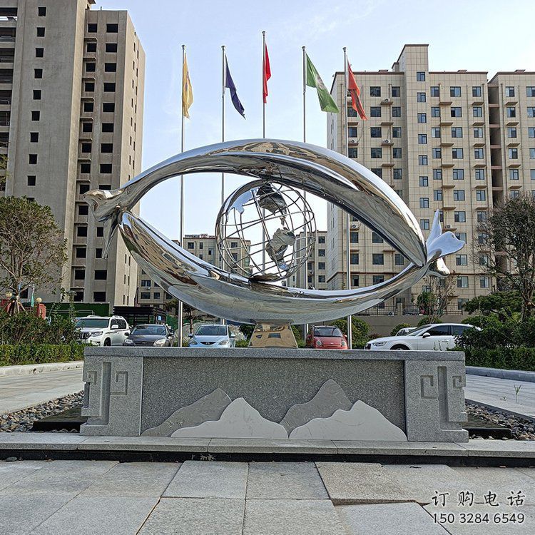 街道放眼世界雕塑廠家 鏡面公園現代擺件 