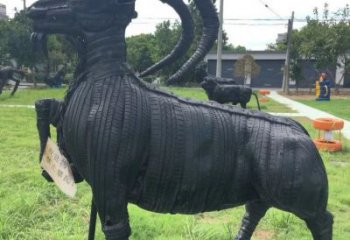 游樂場輪胎雕塑廠家 幼兒園擺件 噴漆輪胎雕塑廠