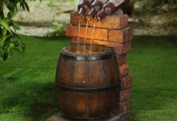 廣場(chǎng)酒桶雕塑廠家 公園小品 仿古酒桶雕塑廠