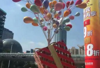拉絲氣球雕塑廠家 鏤空創(chuàng)意擺件 別墅區(qū)氣球雕塑廠