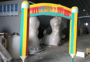 幾何鉛筆雕塑廠家 幼兒園小品 創意不銹鋼鉛筆雕塑加工廠