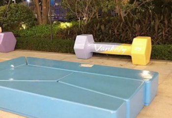 創(chuàng)意啞鈴雕塑廠家 抽象小品 公園不銹鋼啞鈴雕塑廠