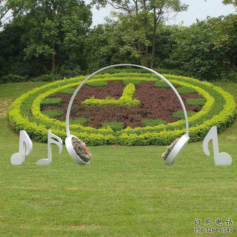 房地產耳機雕塑廠家 公園抽象擺件 鍛造不銹鋼耳機雕塑廠