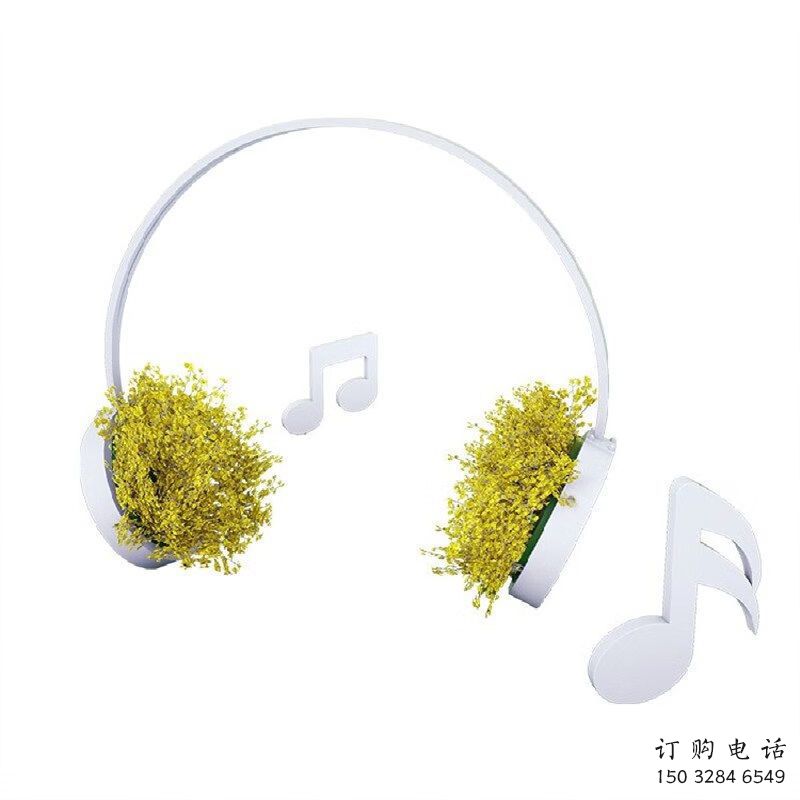 街頭耳麥雕塑廠家 大型別墅區(qū)擺件 創(chuàng)意不銹鋼耳麥雕塑廠