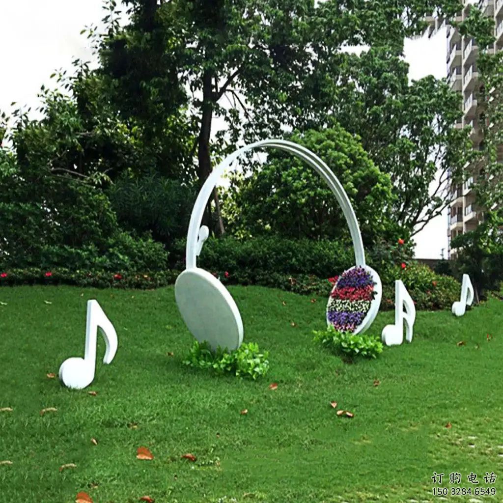 中式耳麥雕塑廠家 現(xiàn)代公園小品 游樂(lè)場(chǎng)不銹鋼耳麥雕塑廠