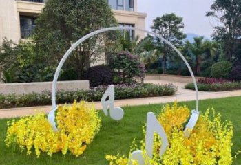 廣場耳機雕塑廠家 現代公園小品 戶外不銹鋼耳機雕塑廠