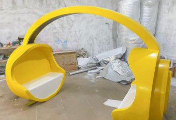 中式耳機(jī)雕塑廠家 歐式小品 游樂(lè)場(chǎng)不銹鋼耳機(jī)雕塑廠