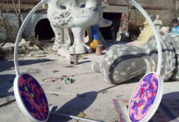 異形耳麥雕塑廠家 現(xiàn)代公園小品 廣場不銹鋼耳麥雕塑定制