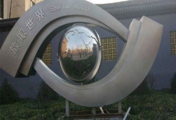 創(chuàng)意眼球雕塑廠家 戶外廣場(chǎng)小品 公園不銹鋼眼球雕塑廠