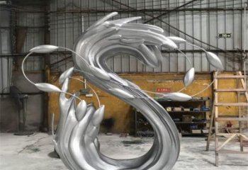 抽象景觀石雕塑廠家 鏡面公園小品 戶外不銹鋼景觀石雕塑定做