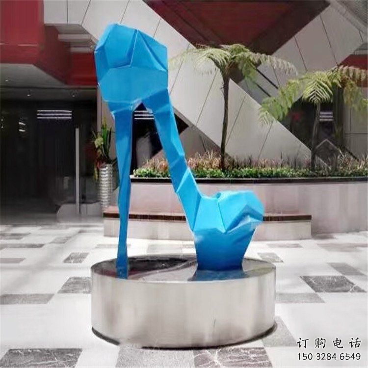 彩繪高跟鞋雕塑廠家 幾何擺件 街頭高跟鞋雕塑廠