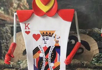 烤漆撲克雕塑廠家 公園小品 戶外撲克雕塑價格