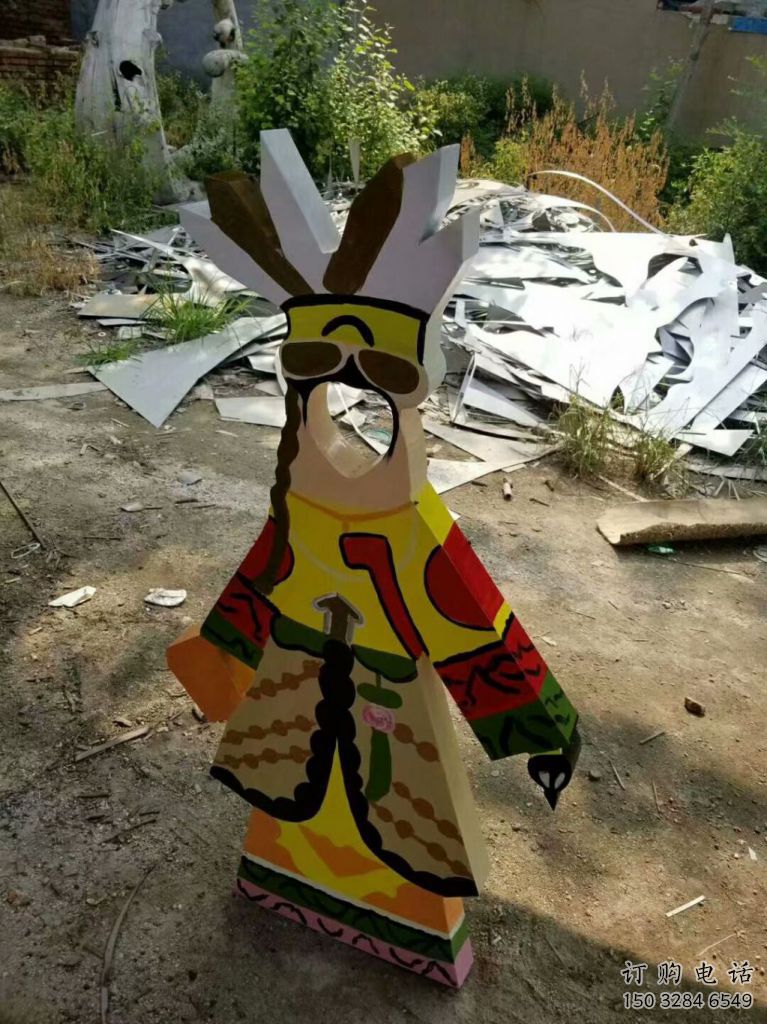 中式皮影雕塑廠家 烤漆小品 游樂場皮影雕塑廠