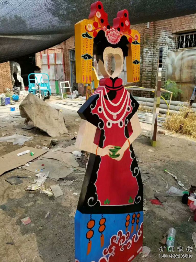 戶外皮影戲雕塑廠家 噴漆小品 彩繪皮影戲雕塑制作
