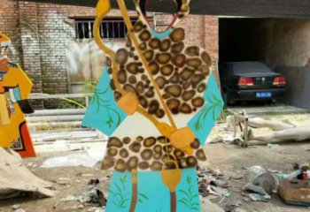 幾何皮影戲雕塑廠家 現(xiàn)代小品  戶外皮影戲雕塑定做