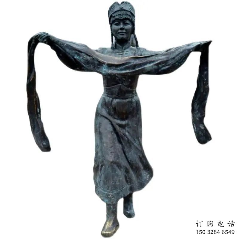 步行街哈達雕塑廠家 抽象創意小品擺件