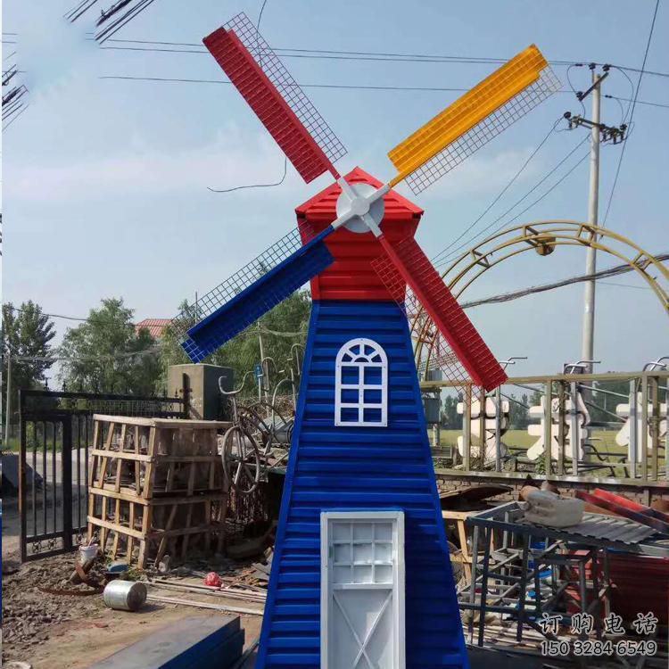 仿古大風車雕塑廠家 草地小品 房地產大風車雕塑廠