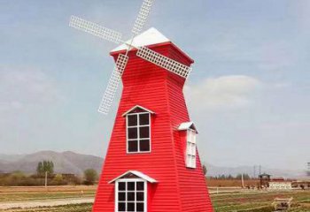 異形大風車雕塑廠家 現代小品 公園大風車雕塑價格