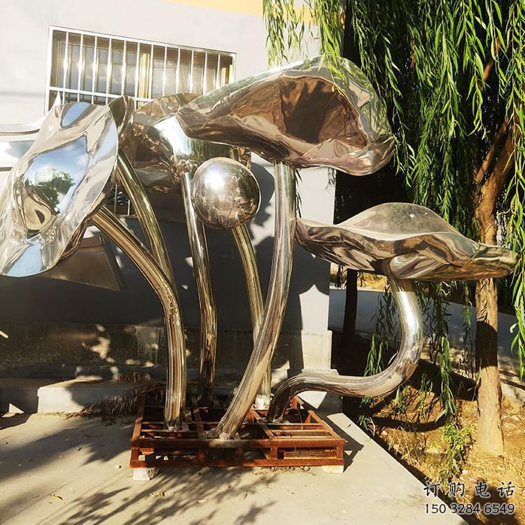 鏡面睡蓮雕塑廠家 烤漆大型擺件 創意不銹鋼睡蓮雕塑廠