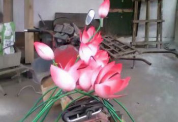 現代睡蓮雕塑廠家 大型別墅區擺件 創意不銹鋼睡蓮雕塑廠