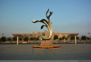 園林馬蘭花雕塑廠家 鏡面小品 中式不銹鋼馬蘭花雕塑廠