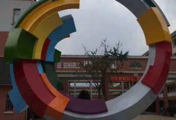 創(chuàng)意彩虹雕塑廠家 現(xiàn)代小品 公園不銹鋼彩虹雕塑廠