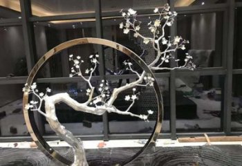 烤漆梅花雕塑廠家 鏤空小品 大型不銹鋼梅花雕塑廠