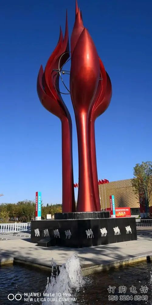 彩繪菊花雕塑廠家 戶外擺件 街頭不銹鋼菊花雕塑廠