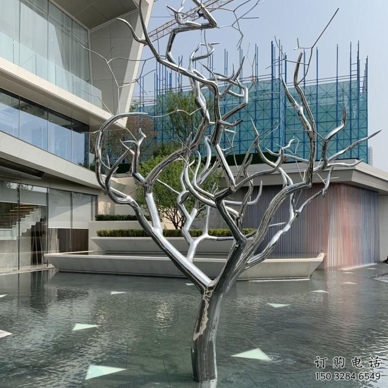 大型枯樹(shù)雕塑廠家 鍛造小品 庭院不銹鋼枯樹(shù)雕塑廠