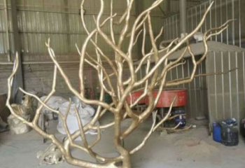 大型商場(chǎng)樹枝雕塑廠家 仿真擺件 鍍金不銹鋼樹枝雕塑廠