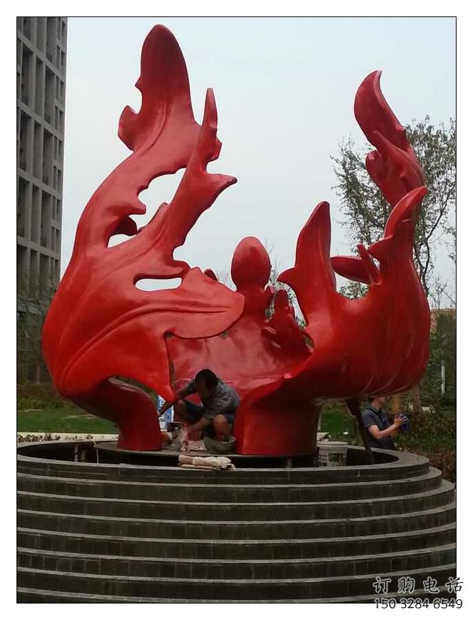 噴漆樹葉子雕塑廠家 中式公園小品 草地不銹鋼樹葉子雕塑廠