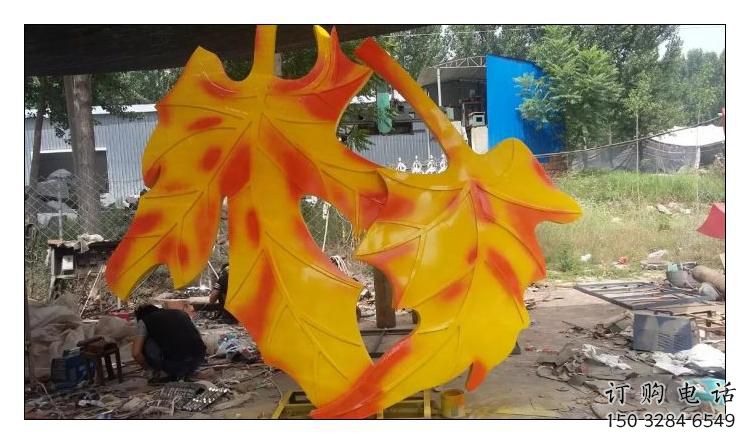 抽象樹葉子雕塑廠家 現(xiàn)代小品 烤漆不銹鋼樹葉子雕塑廠