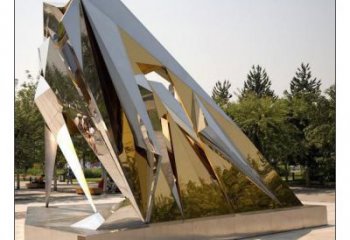 鏡面竹子雕塑廠(chǎng)家 大型擺件 現(xiàn)代不銹鋼竹子雕塑廠(chǎng)