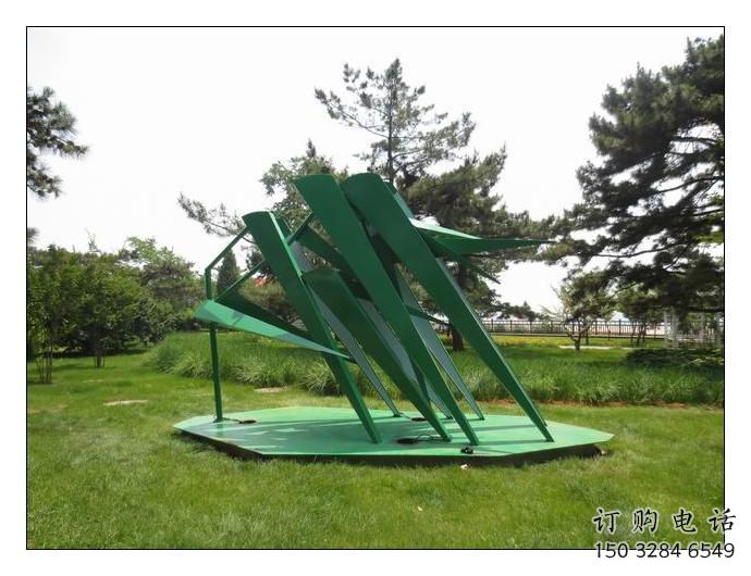 園林竹葉雕塑廠家 廣場小品 中式不銹鋼竹葉雕塑廠