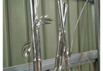創(chuàng)意竹葉雕塑廠家 鏡面小品 公園不銹鋼竹葉雕塑廠
