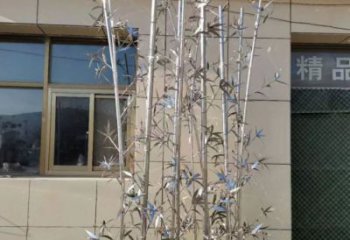 公園竹葉雕塑廠家 戶外擺件 鏡面不銹鋼竹葉雕塑生產(chǎn)