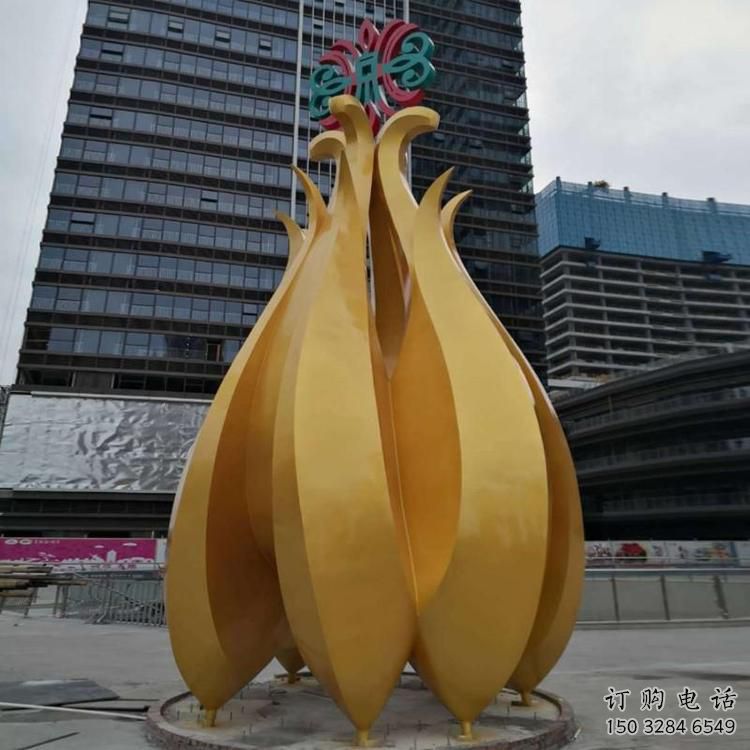 街頭竹筍雕塑廠家 大型別墅區(qū)擺件 烤漆不銹鋼竹筍雕塑廠