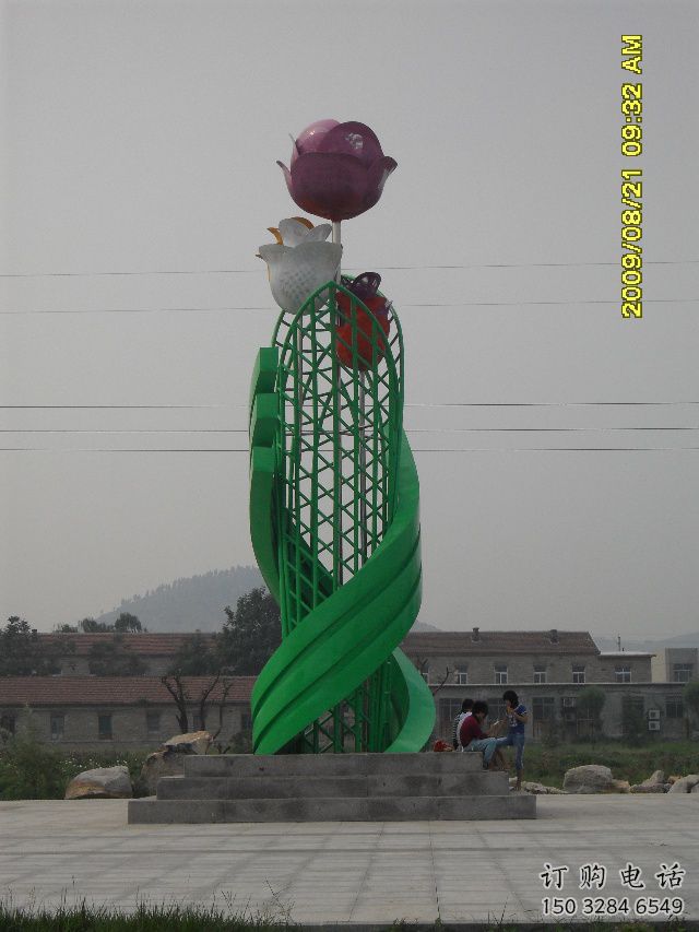 庭院月季雕塑廠家 草地小品 鍛造不銹鋼月季雕塑廠